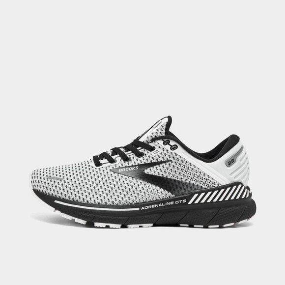 Brooks Men's Black White Adrenaline GTS 22 Athletic Running Shoes Size 9.5 - Picture 1 of 7